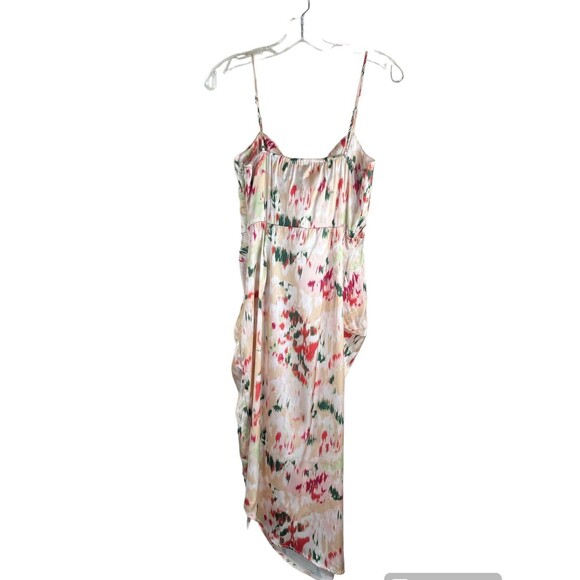 NWT Cider ILLUSION FLORAL RUCHED HALTER MIDI DRESS Size M #315 - Picture 4 of 12